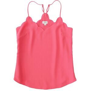 J.Crew Pink Tea Rose Scalloped Crepe Cami Tank Top Size 0